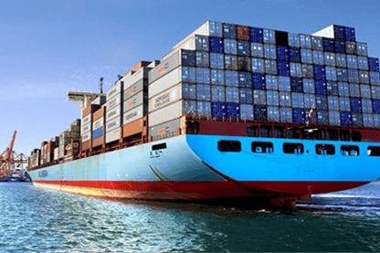 Forklift loading containers