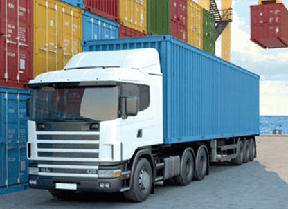 Forklift loading containers